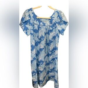 Royal Creations Made In Hawaii Blue & White Hawaiian Dress Size Small
